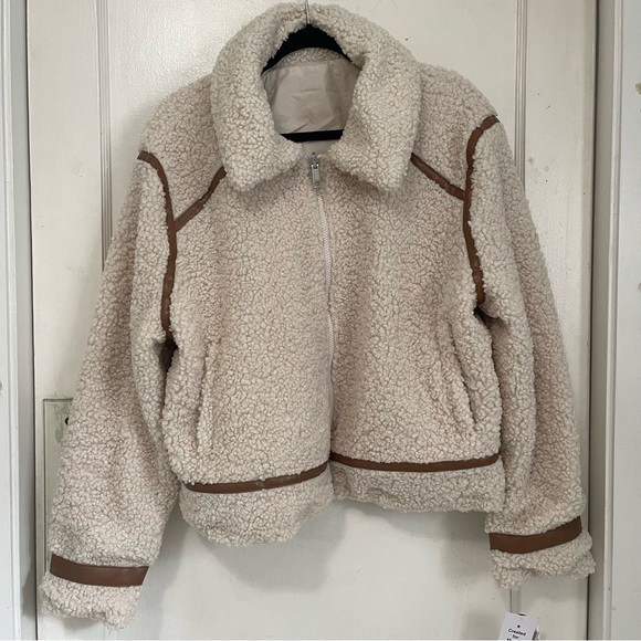 Maralyn Faux Shearling/leather SHERPA jacket NWT - Picture 1 of 4